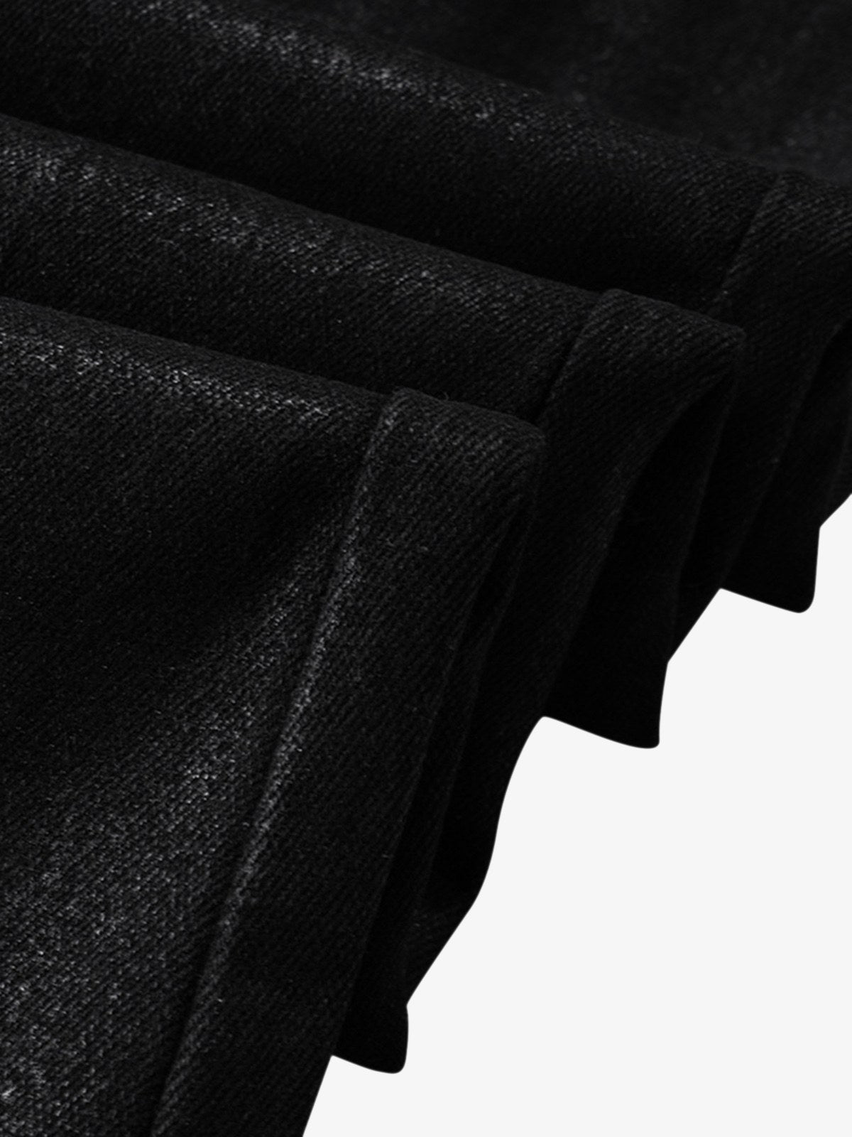 Theprecipice Black Wax Coated Flare Jeans - 2212