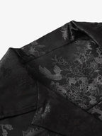 Theprecipice Leaves Pattern  Black Vintage Shirts
