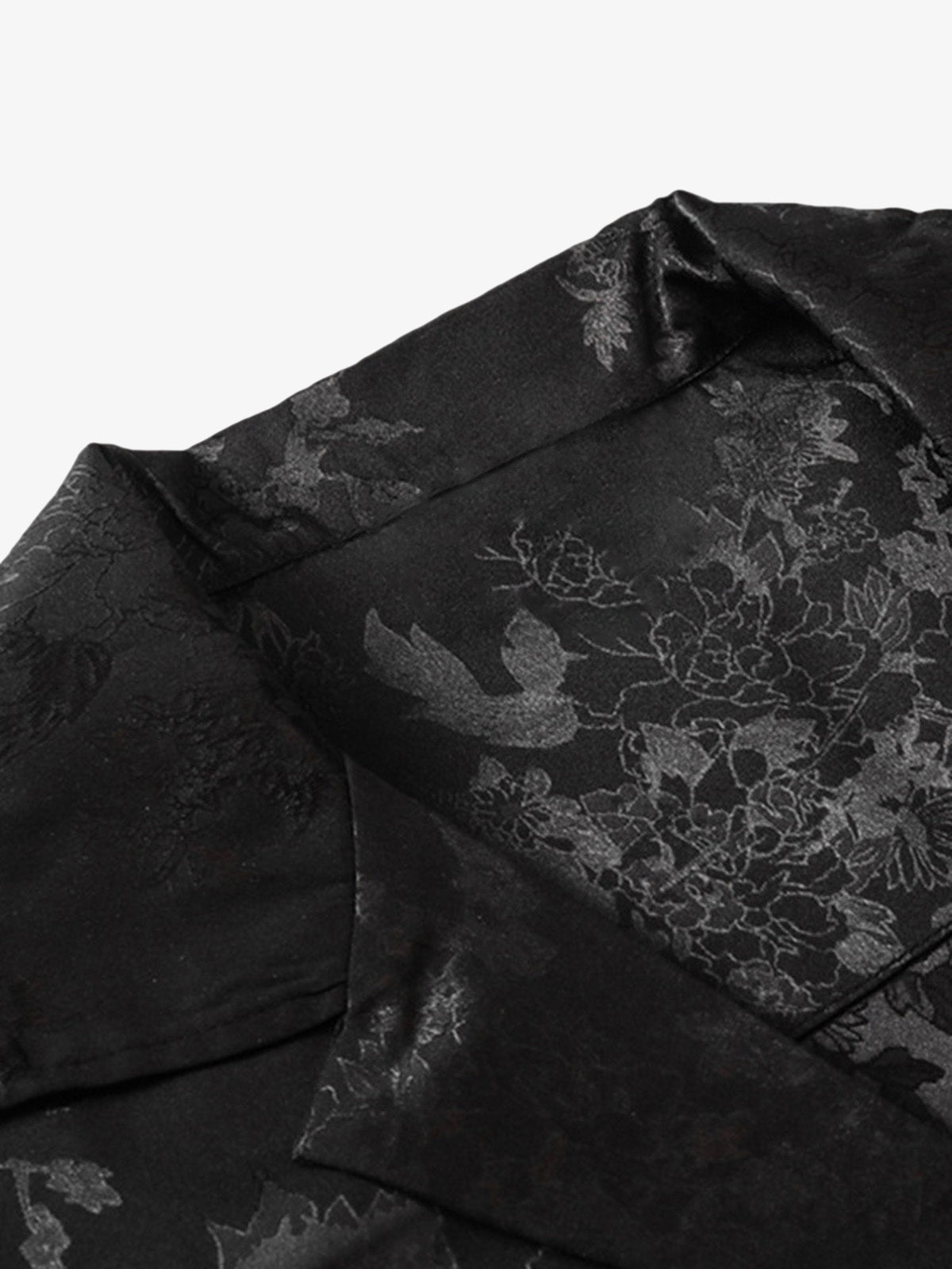 Theprecipice Leaves Pattern  Black Vintage Shirts