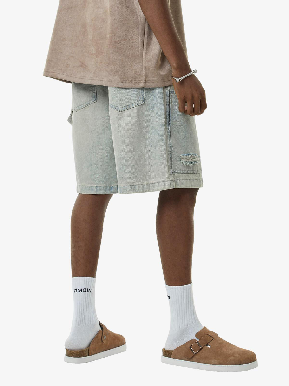 Theprecipice Retro Washed Hip-Hop Shorts