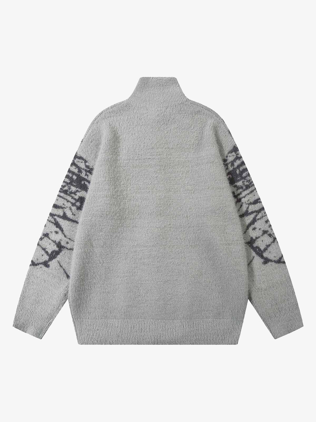 Theprecipice Butterfly Jacquard  Knit Mock Neck Sweater