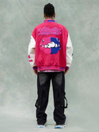Theprecipice Pink Terry Patch Embroidered Hip Hop Baseball Jersey - 1965