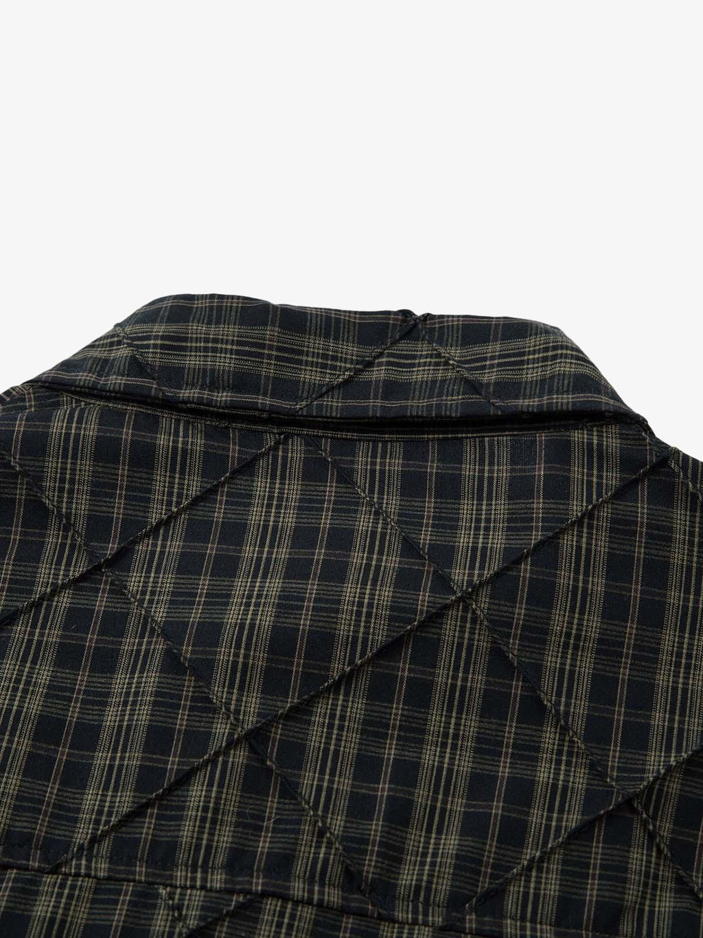 Heavy Plaid Pleated Striped Faux Two-Piece Polo Shirt