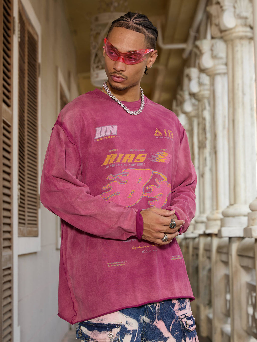 Theprecipice Washed Edge Long Sleeve T-Shirt