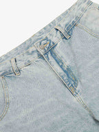 Denim Washed Distressed Barrel Jeans - 2511