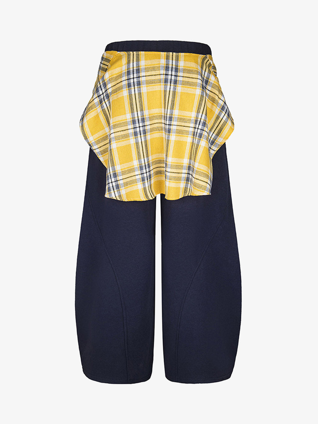 Plaid Belt Barrel Pants