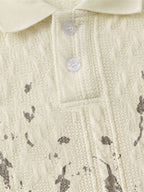 Vintage Print Lapel Short Sleeve Polo Shirt
