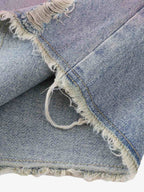 Distressed Tie-Dye Denim Jorts