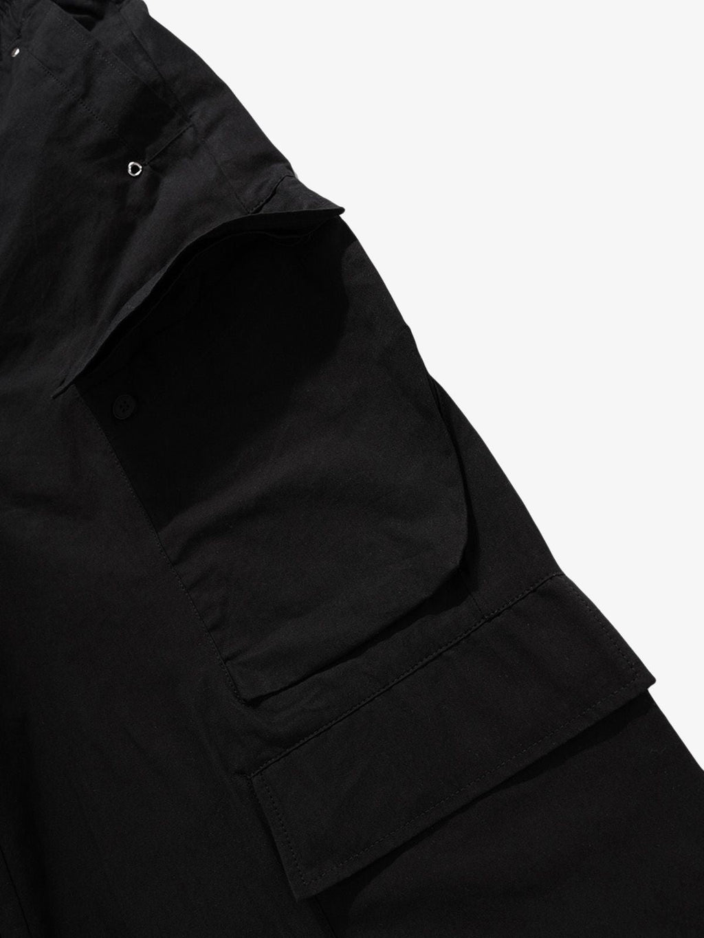 Woven Multi-Pocket Baggy Flared Pants - 2321