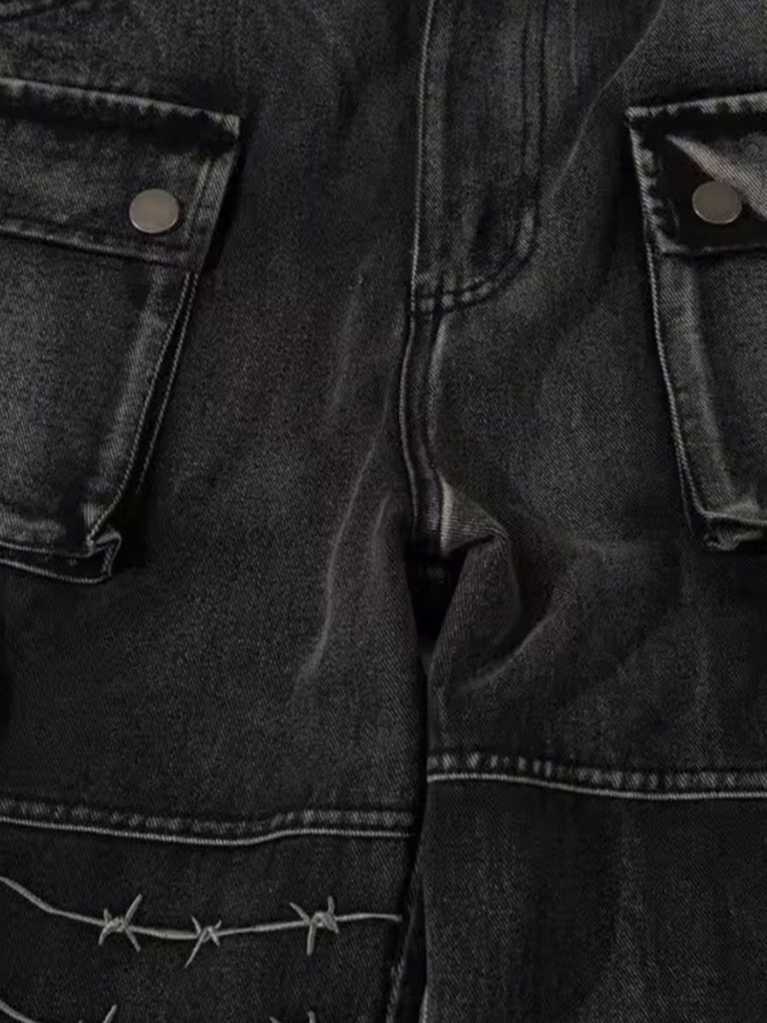 Theprecipice High Street Embroidery Hip-Hop Jeans - 2122