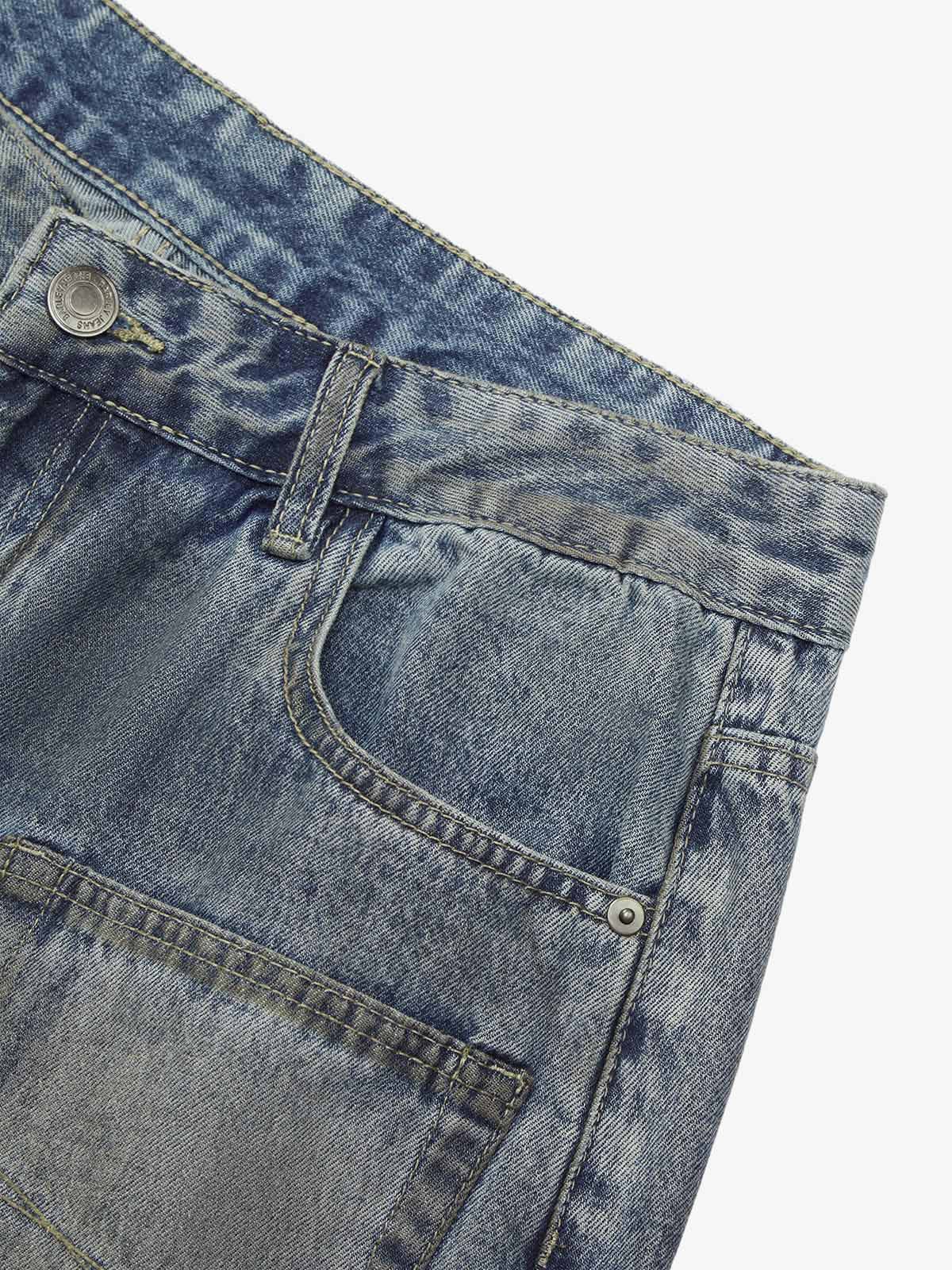 Theprecipice American Street Style Washed Distressed Shorts