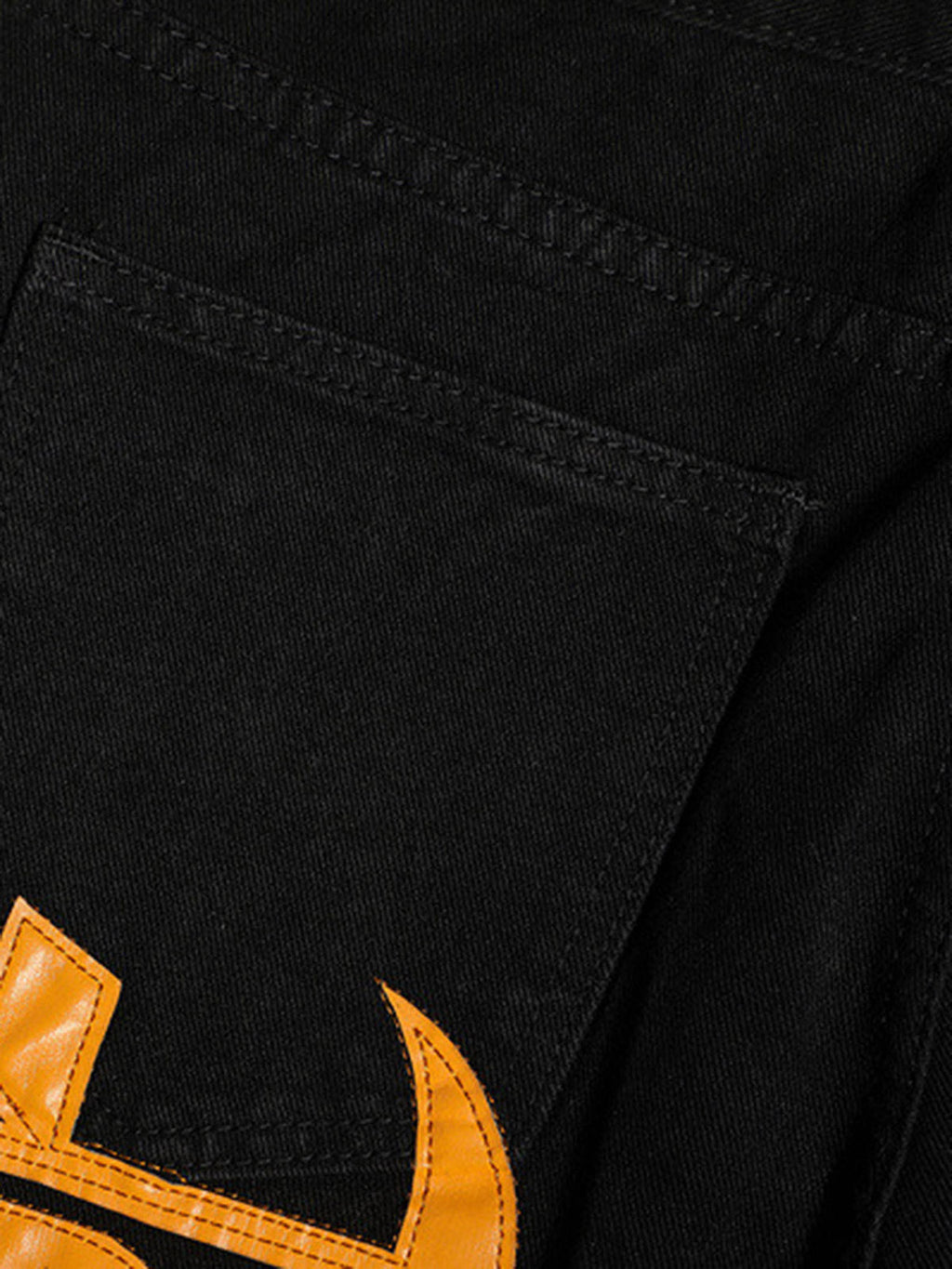 Theprecipice Burning Text Embroidered Letters Jeans -1478