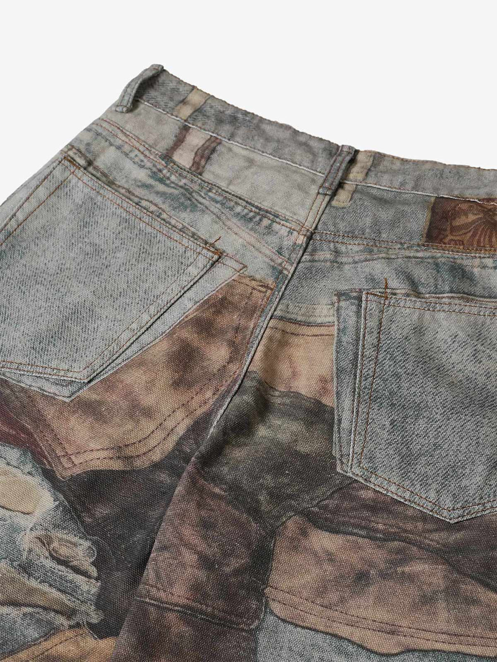 Theprecipice High Street Distressed Washed Printed Jeans - 2246