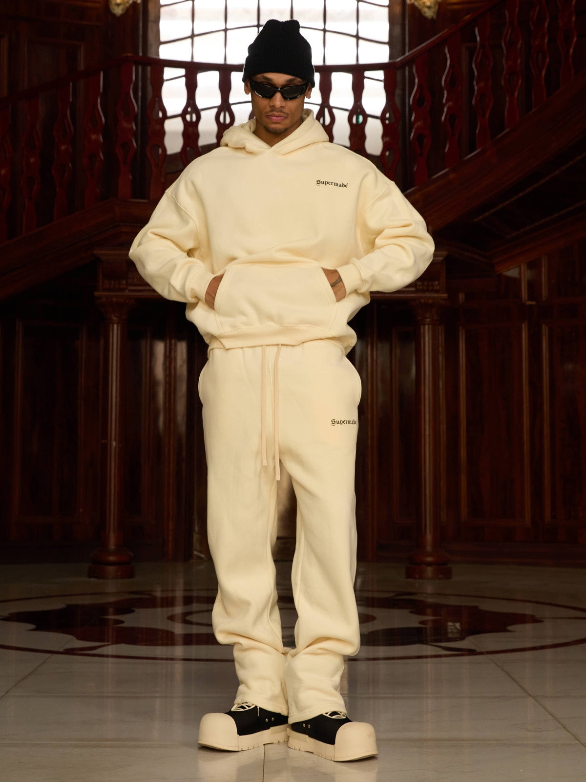Theprecipice Street Hip-Hop Letters Fleece Tracksuit - 2230