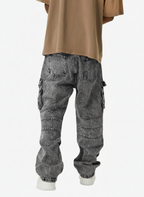 Theprecipice American Street Style Washed Distressed Work Jeans - 2354