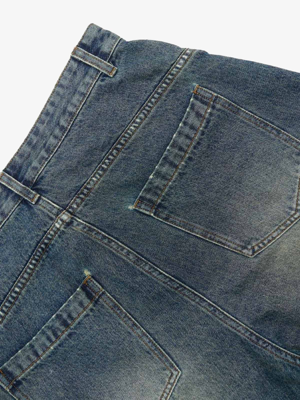 Washed Distressed Barrel Denim Jorts