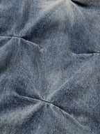 Distressed Washed Pleated Jeans