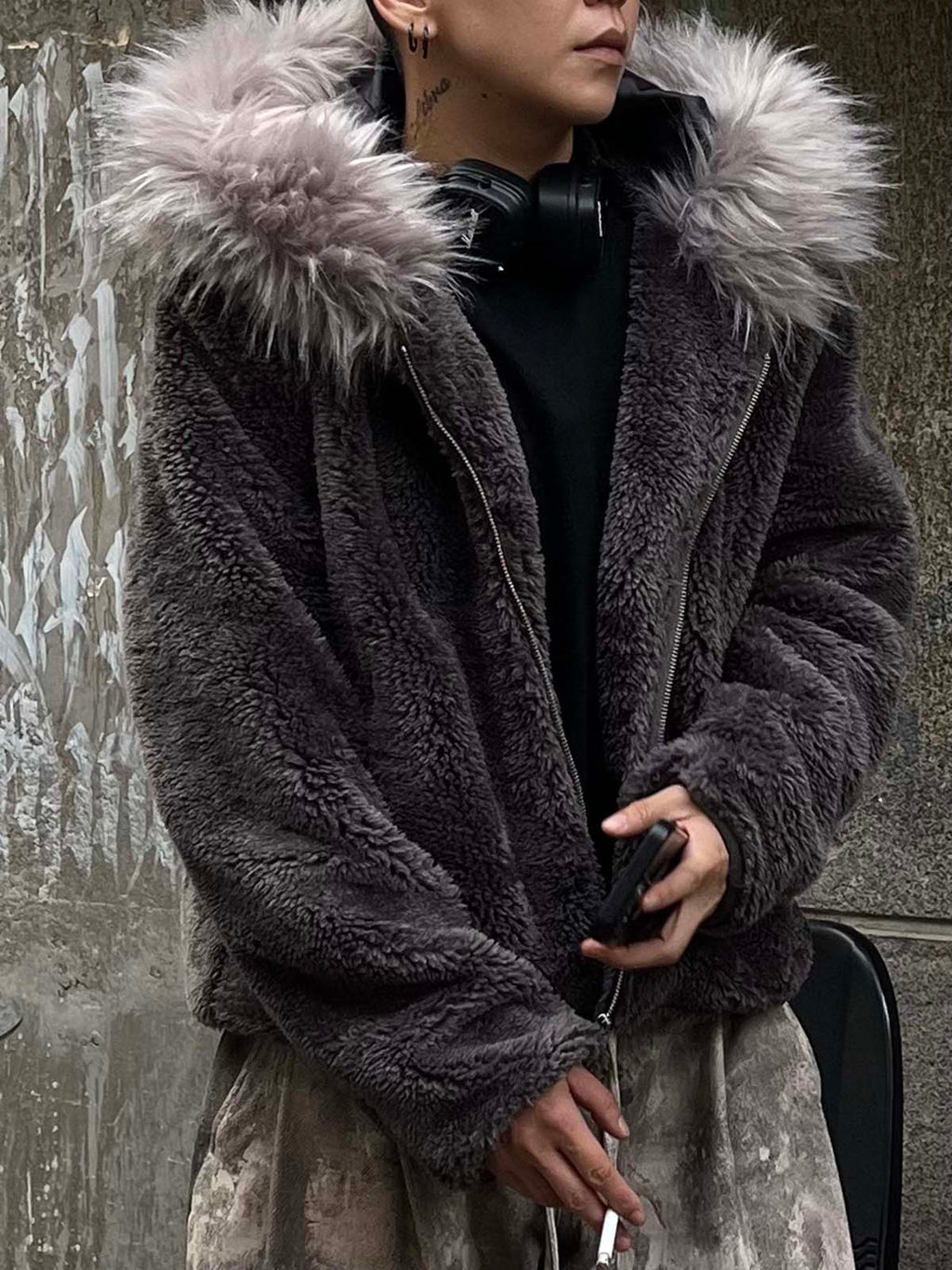 Theprecipice Fur Hooded Quilted Sherpa Jacket - 2304