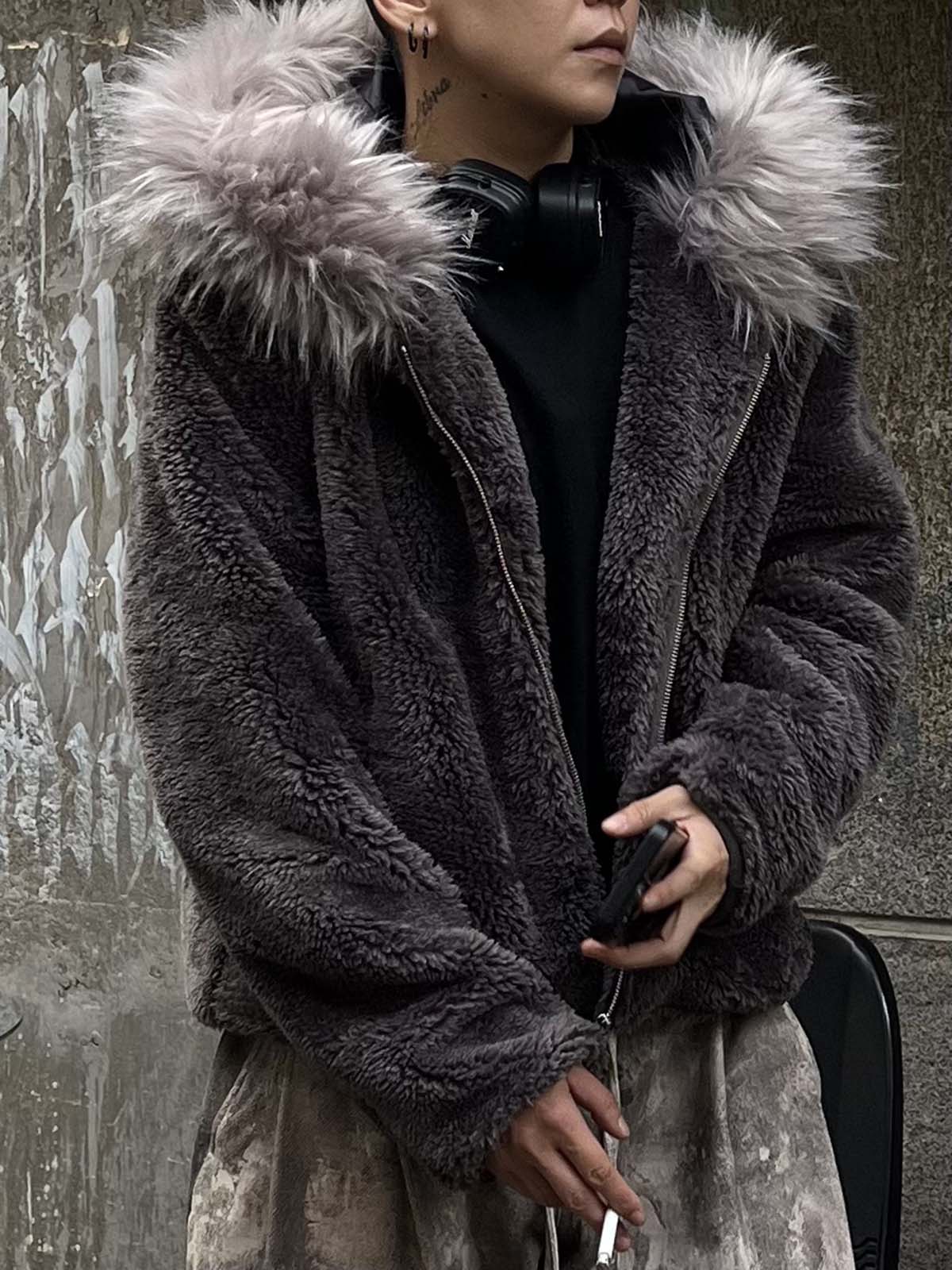 Theprecipice Fur Hooded Quilted Sherpa Jacket - 2304