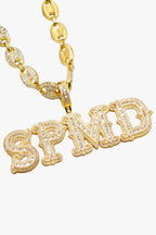 Theprecipice Hip-hop Diamond Letter Necklace - 2229
