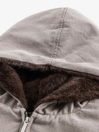 Theprecipice Fur Hooded Zip Up Quilted Jacket - 2510