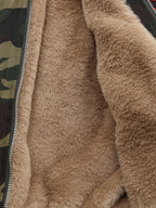 Embroidered Detachable Fur Hooded Jacket - 2546