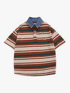 Theprecipice Vintage Striped Polo Shirt - 2165