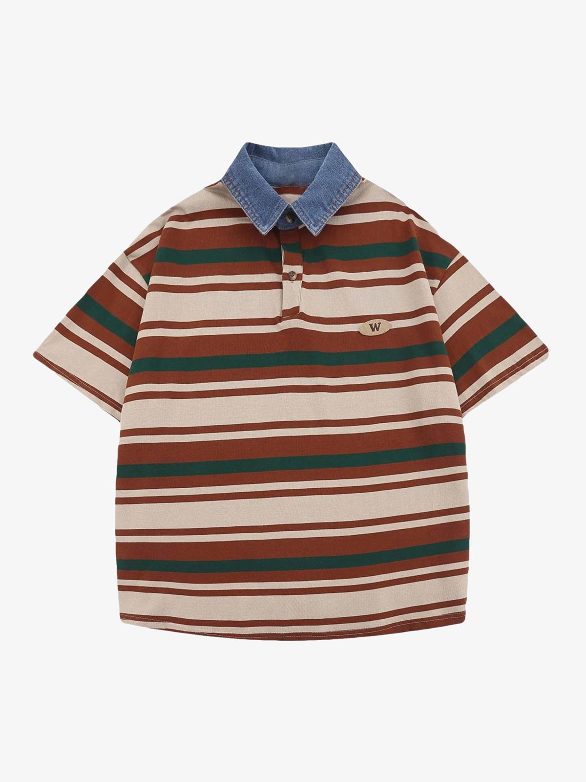 Theprecipice Vintage Striped Polo Shirt - 2165