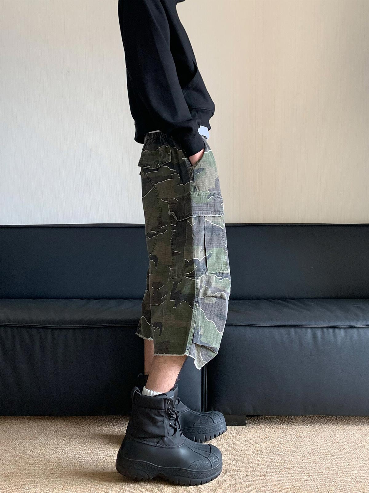 Theprecipice Retro Camouflage Workwear Baggy Jorts