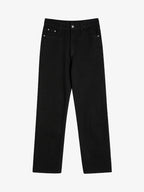 Theprecipice Burning Text Embroidered Letters Jeans -1478