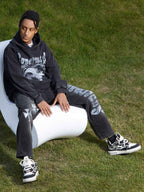 Theprecipice Heavy Washed Jesus Graphic Hoodie - 1973