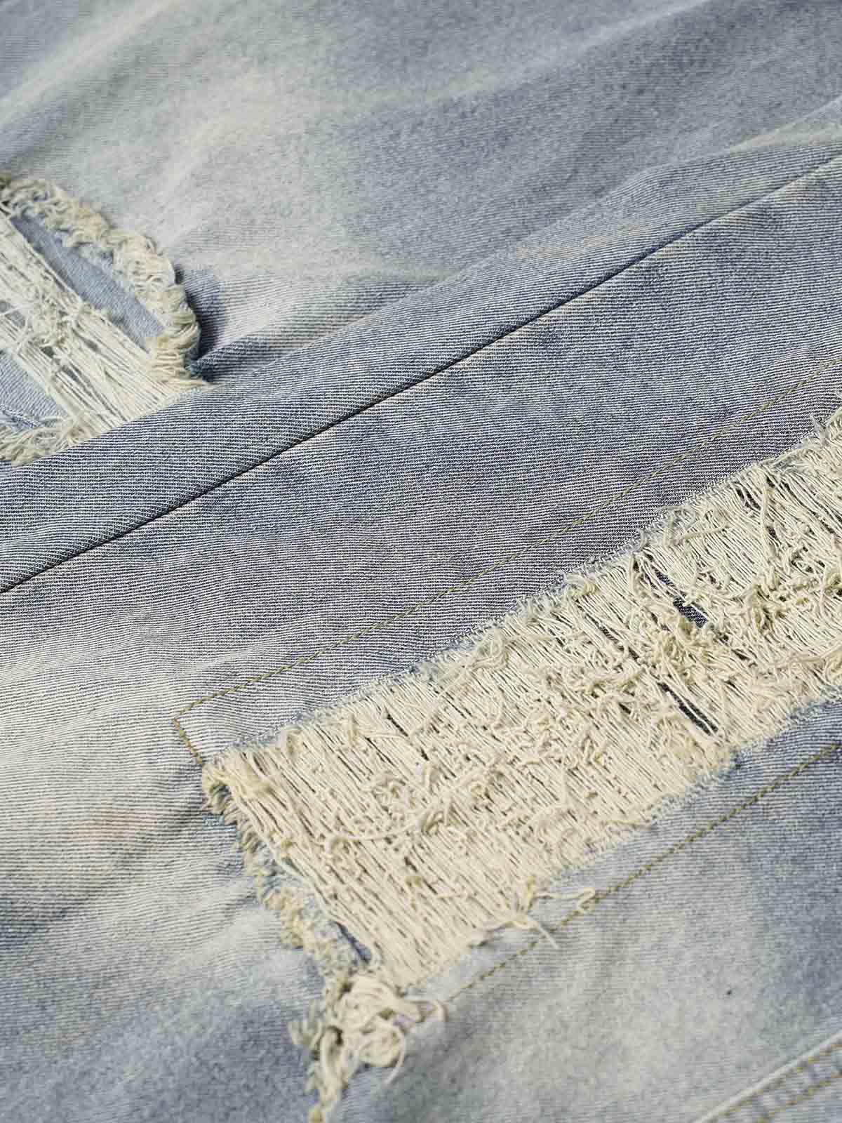 Theprecipice Washed Ripped Baggy Jeans