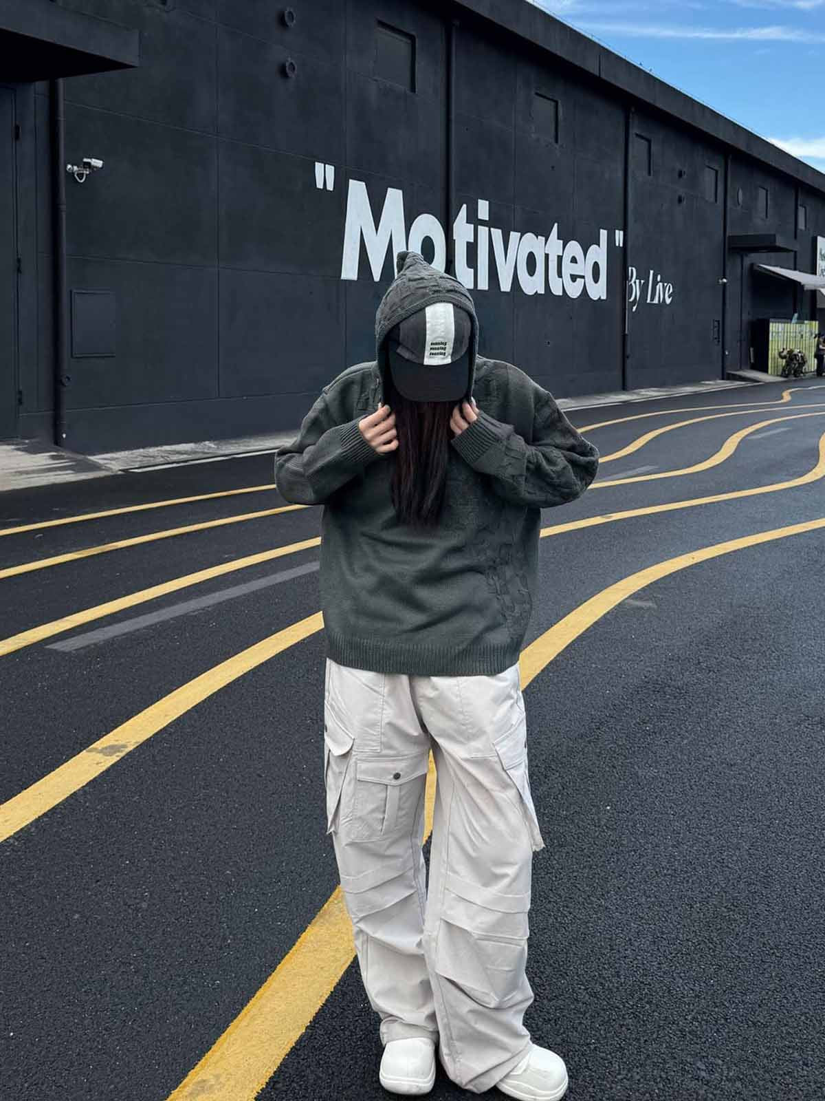 Asymmetric Irregular Knitted Sweater Hoodie