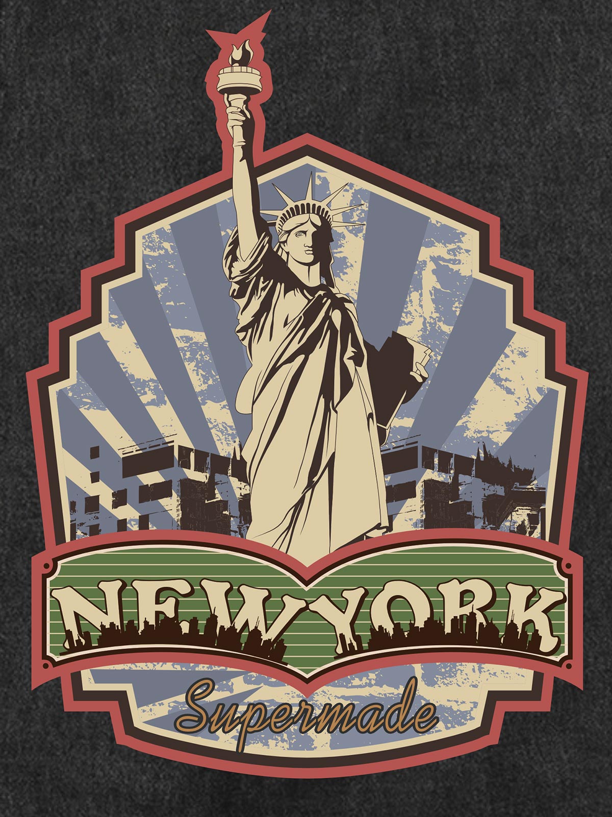 Original Street Statue Of Liberty Print Vest - 2531