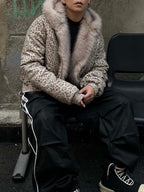 Cotton Cheetah Print Mink Fur Hooded Jacket - 2270