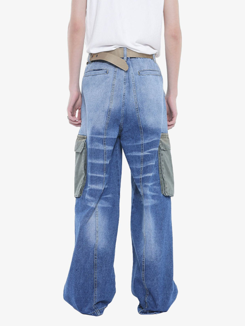 Theprecipice Homemade Large Pocket Cargo Jeans