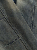 Theprecipice High Street Hip-hop Distressed Washed Denim Jacket - 2242