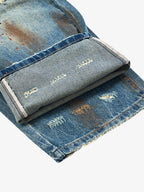 Retro Ink-Splashed Ripped Jeans