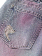 Distressed Tie-Dye Denim Jorts