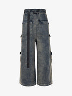Theprecipice Wide Leg Multi-Pocket Straight Leg Loose Jeans - 1666