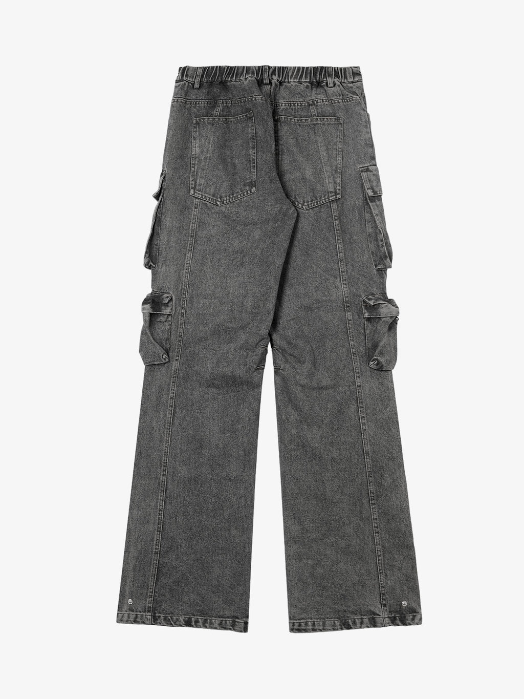 Theprecipice Street Stitching Multi-Pocket Workwear Washed Jeans - 2209