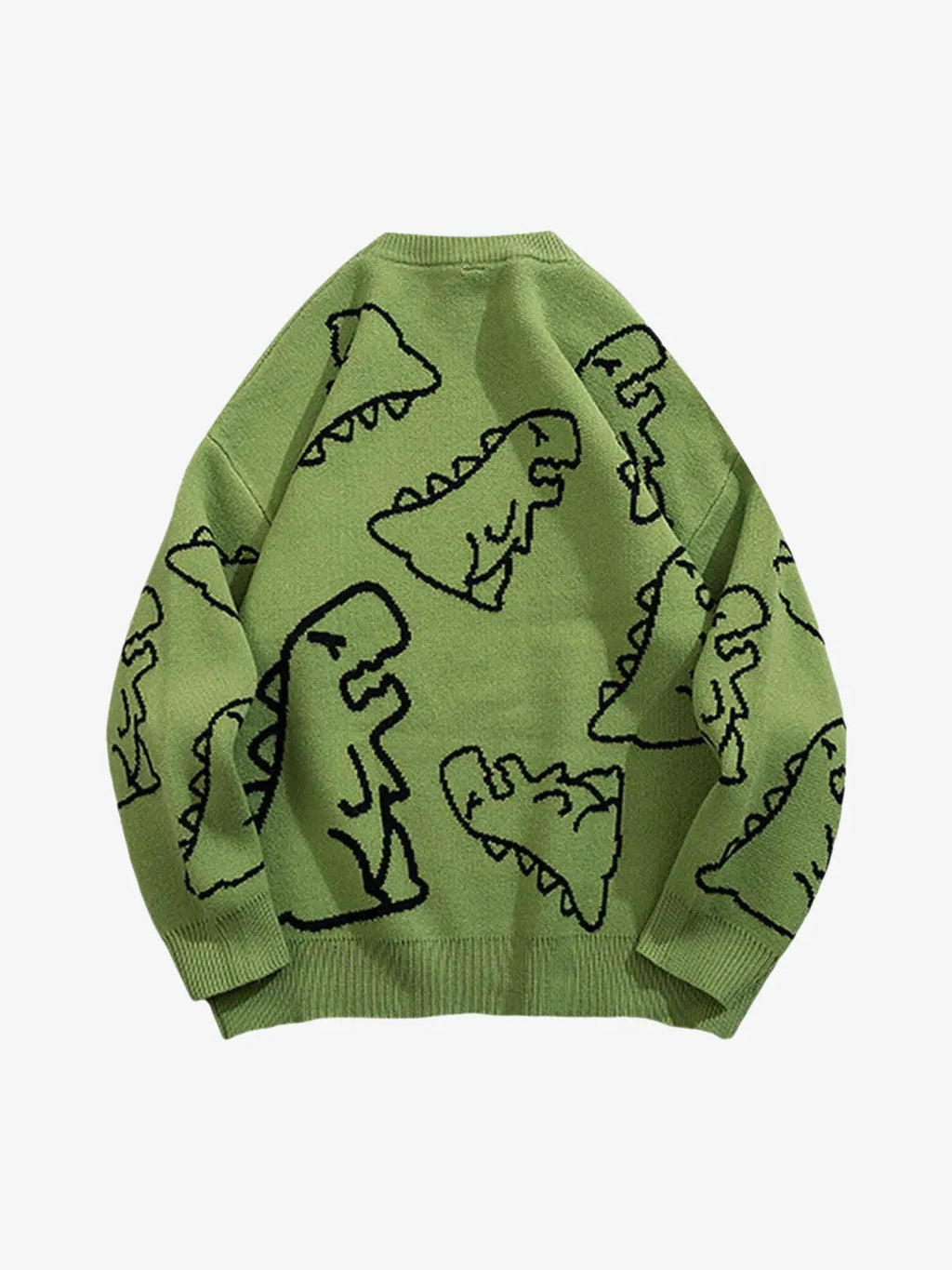 Theprecipice Cartoon Dinosaur Printed Sweater - 1004