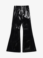 Theprecipice Glossy Patent Leather Flare Pants - 2396