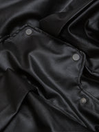 Deconstructed Multi Pocket Fur Hooded PU Leather Jacket - 2566