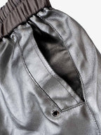 RO Style Matte Coated Leather Baggy Trousers - 2339