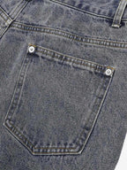 Deconstructed Patchwork Short-Sleeve Cropped Denim Set