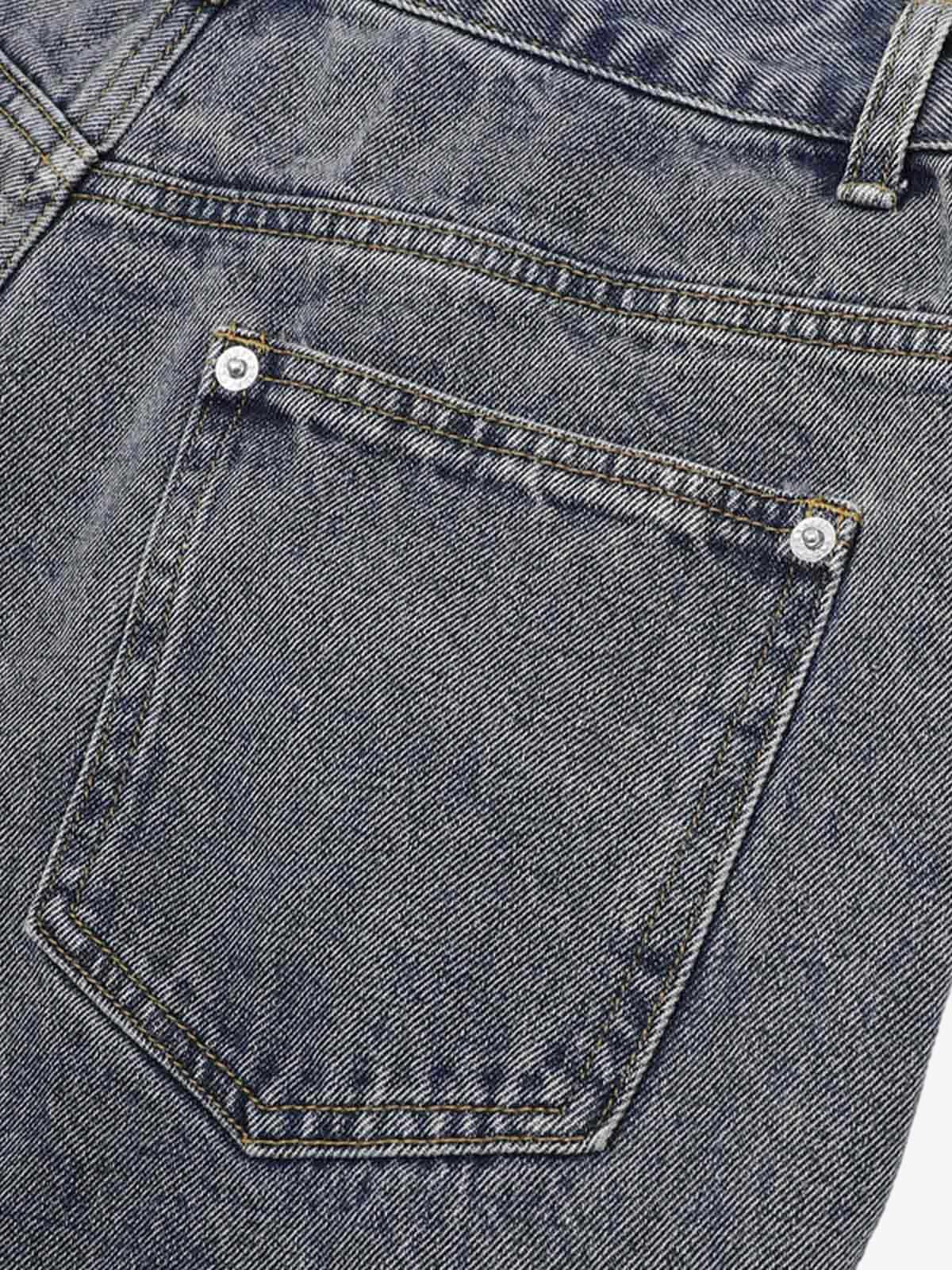 Deconstructed Patchwork Short-Sleeve Cropped Denim Set