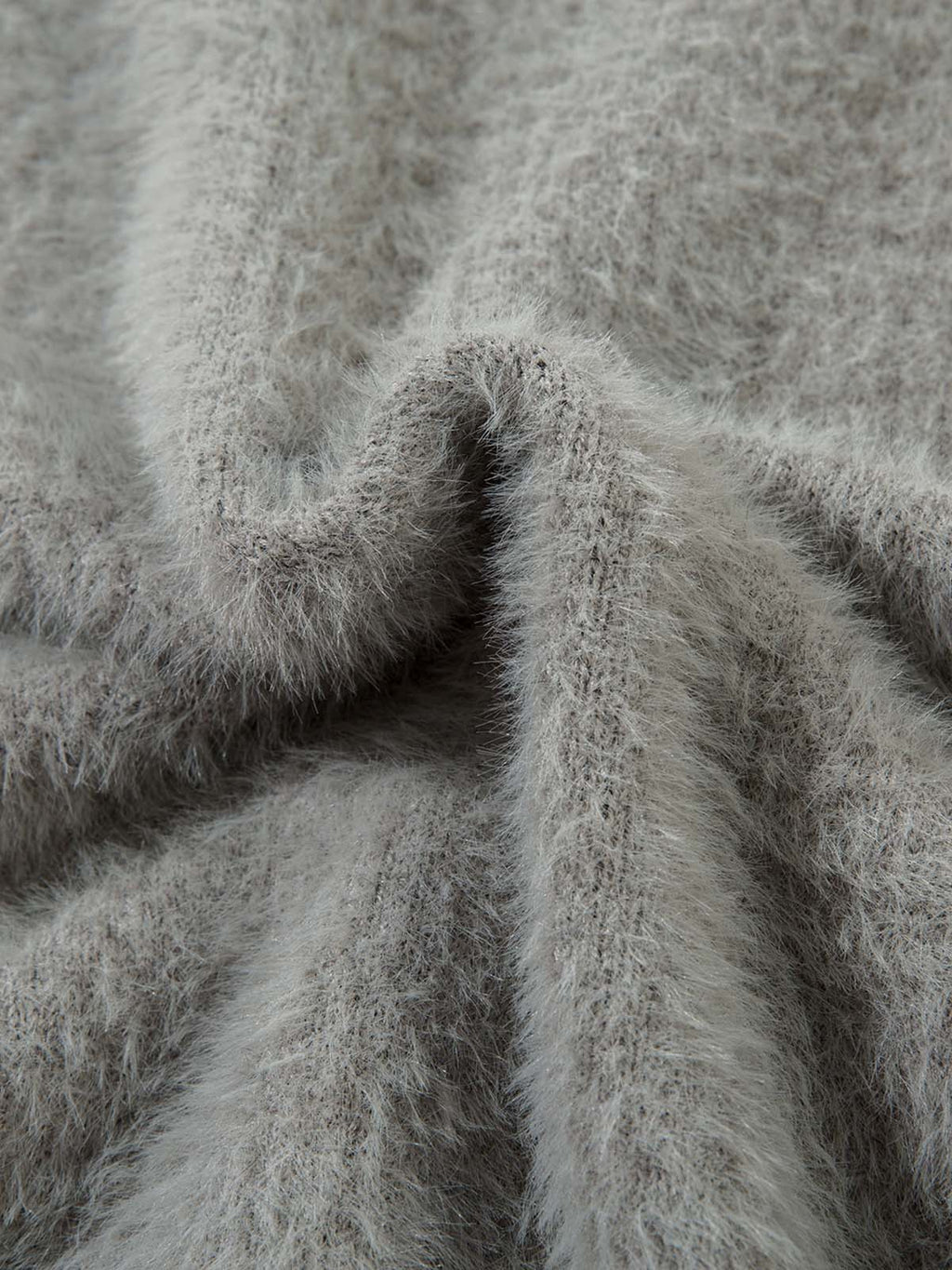 Theprecipice Lightning Graphic Imitation Mink Fur Zip Up Sweater