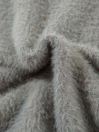 Theprecipice Lightning Graphic Imitation Mink Fur Zip Up Sweater