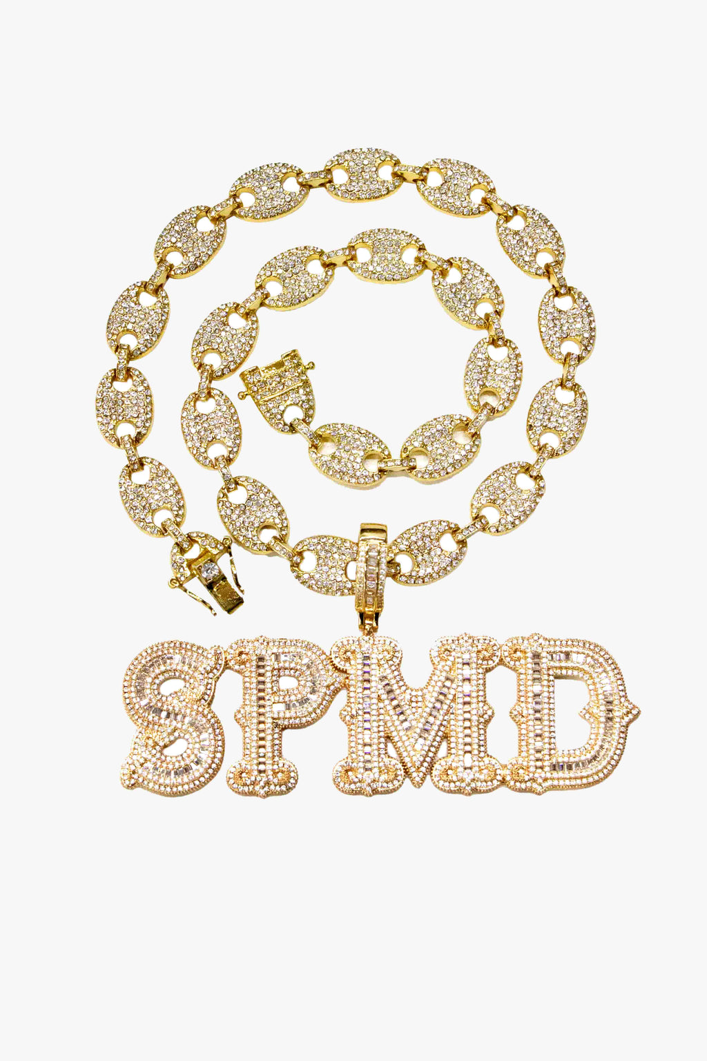 Theprecipice Hip-hop Diamond Letter Necklace - 2229